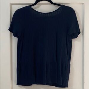 Sézane | Navy Low-Back Short Sleeved Shirt S